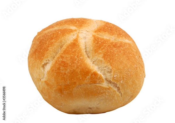 Obraz Bread roll isolated over white background 