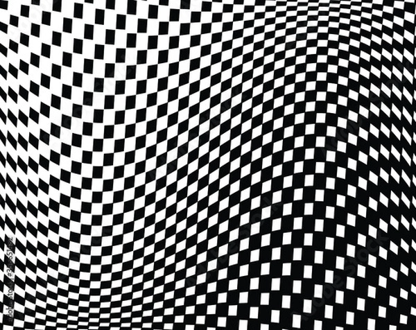 Fototapeta  Abstract psychedelic stripes for digital wallpaper design. Line art pattern. Trendy texture. Monochrome design. Vector print template. Geometry curve lines pattern. Futuristic concept