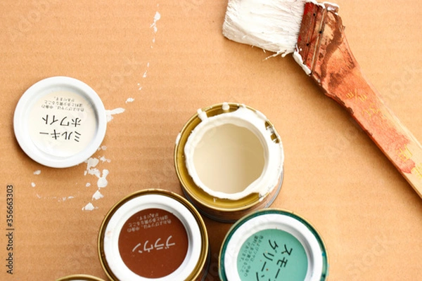 Fototapeta ペンキと刷毛