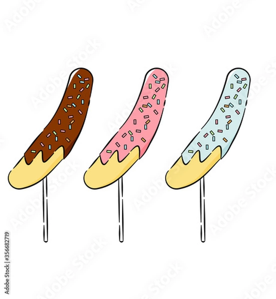 Fototapeta チョコバナナ　イラスト　アイコン