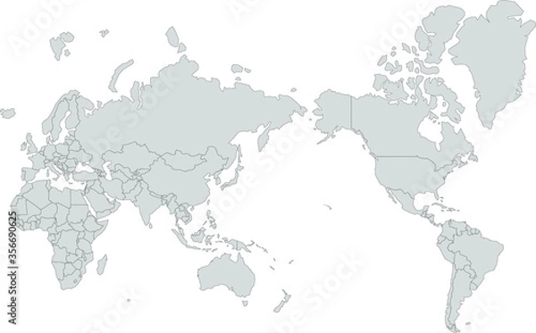 Fototapeta World map with unusual continents location