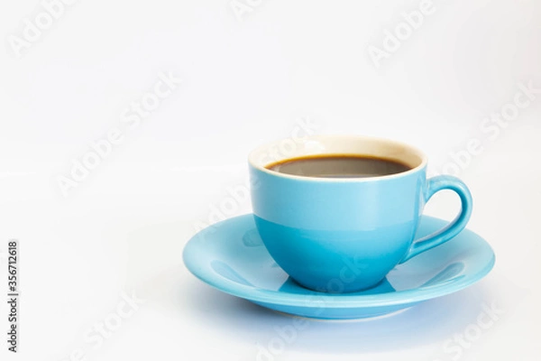 Obraz Blue coffee cup On a white background