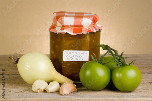 Fototapeta green tomato chutney