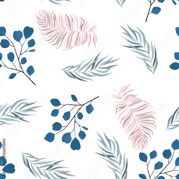 Fototapeta Abstract seamless pattern with leaves. Vector template.