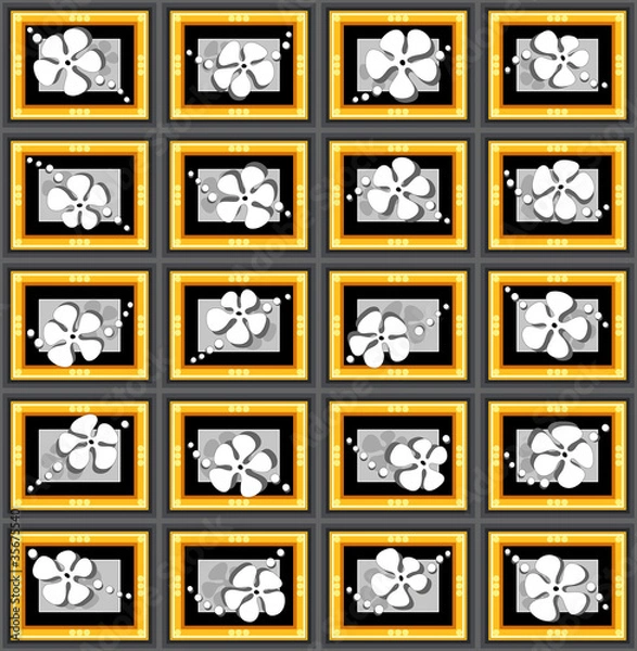 Obraz Pattern with flowers and frames