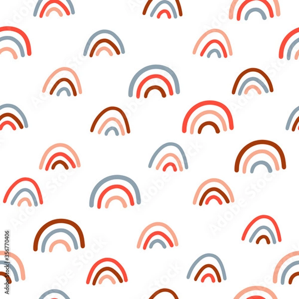 Obraz Rainbow vector background pattern. Stylized paper cut out doodle texture
