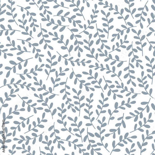 Fototapeta Floral seamless pattern in hand-drawn style. Flowers in white background. Simple fabric design. Vector illustration.
