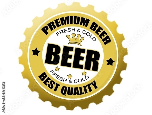 Fototapeta beer bottle cap label