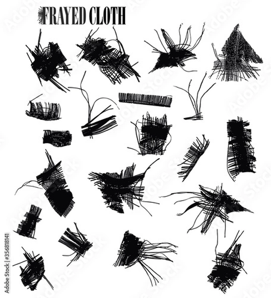 Fototapeta Frayed cloth torn and ripped vector