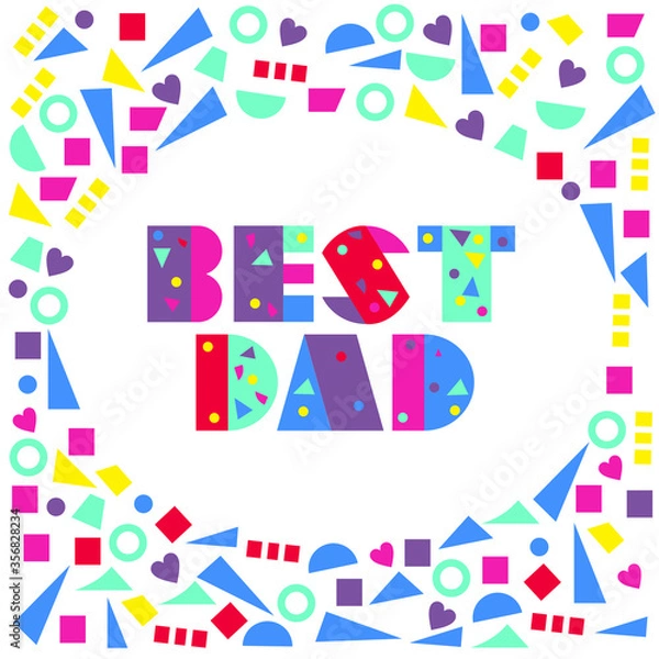 Fototapeta An abstract vector illustration on Best Day in typographic design style on an isolated white background