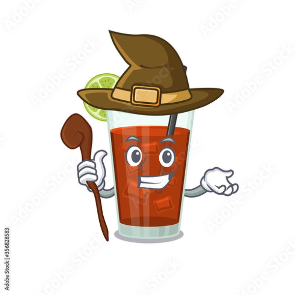 Fototapeta Cuba libre cocktail funny but sneaky witch cartoon character design