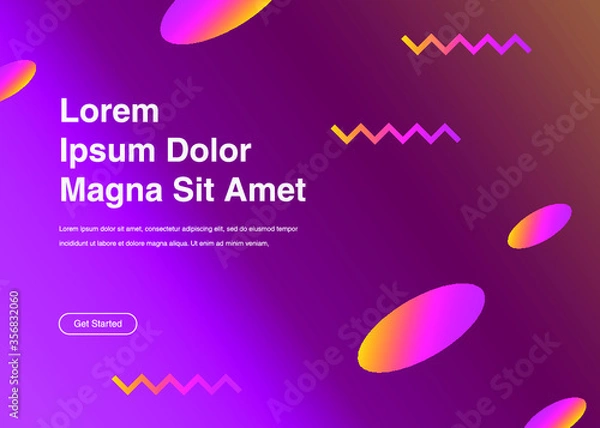 Obraz Dynamic shapes composition for landing page