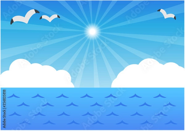 Fototapeta 夏背景イラスト 