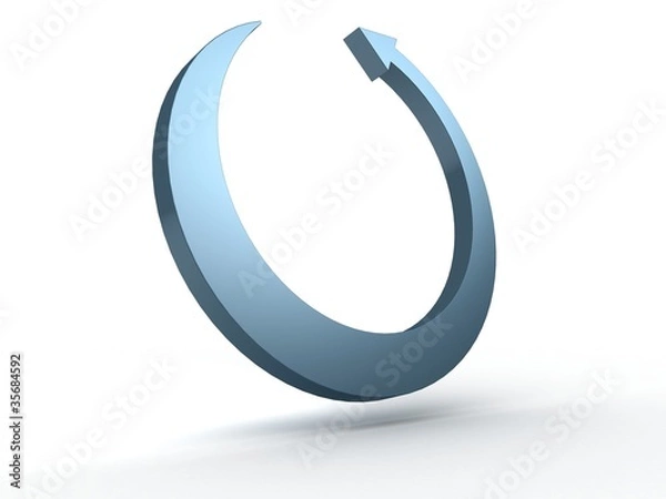 Obraz blue circle arrow with shadow