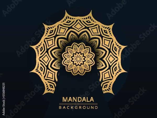 Fototapeta Background with golden mandala