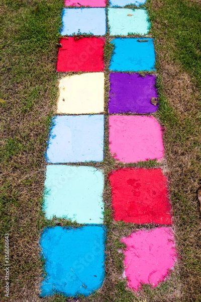 Obraz colored chalk on the road