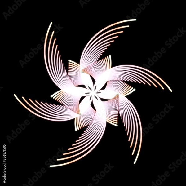 Obraz bright abstract shape on black background, isolated