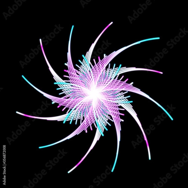 Obraz purple abstract shape on black background, isolated