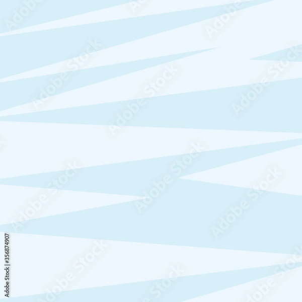 Fototapeta Abstract directionless or irregular triangle shape texture background on a white and blue shade tone. Geometric transparent diagonal motion pattern using for a paper print, page fill, and brochure.