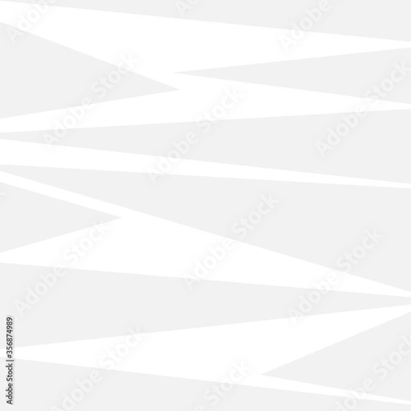 Fototapeta Abstract directionless or irregular triangle shape texture background on a white and gray shade tone. Geometric transparent diagonal motion pattern using for a paper print, page fill, and brochure.