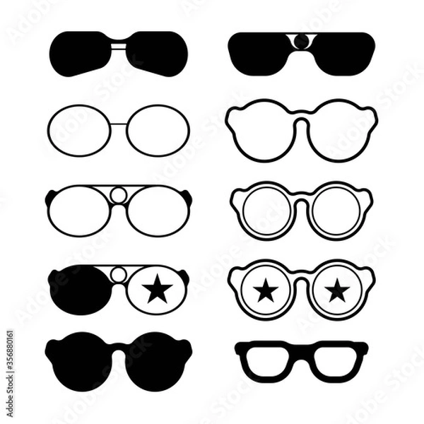 Fototapeta Set of Glasses symbol vector icon design template
