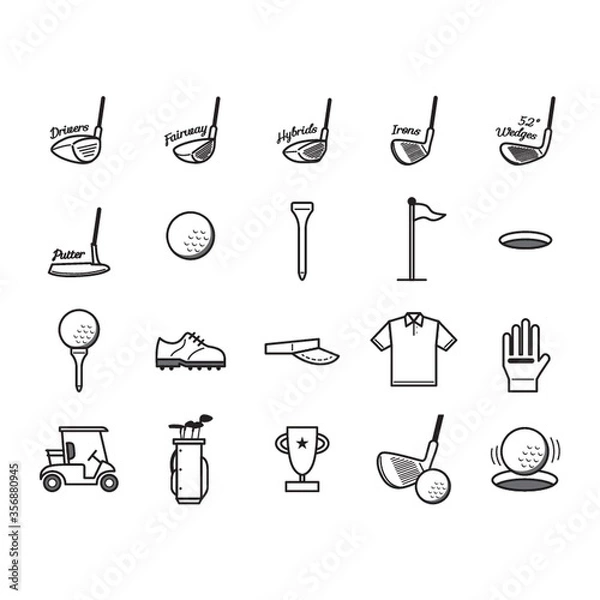 Obraz golf icons collection