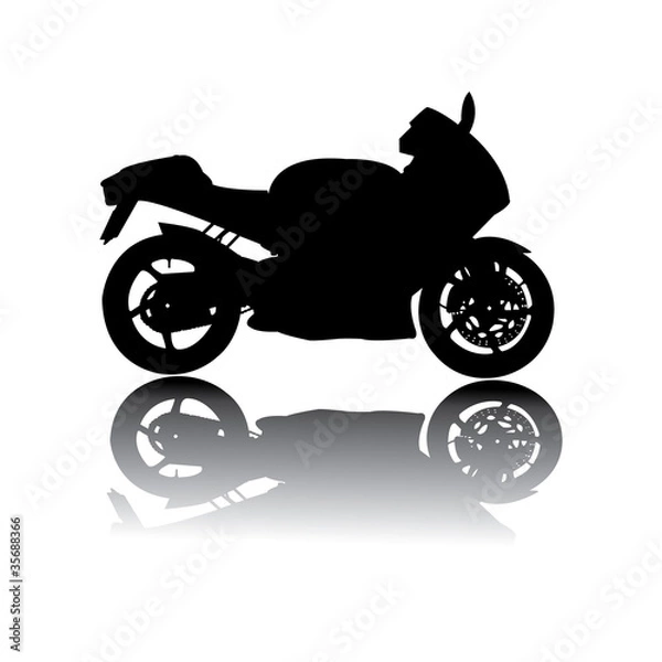 Obraz Silhouette of black motorcycle vector