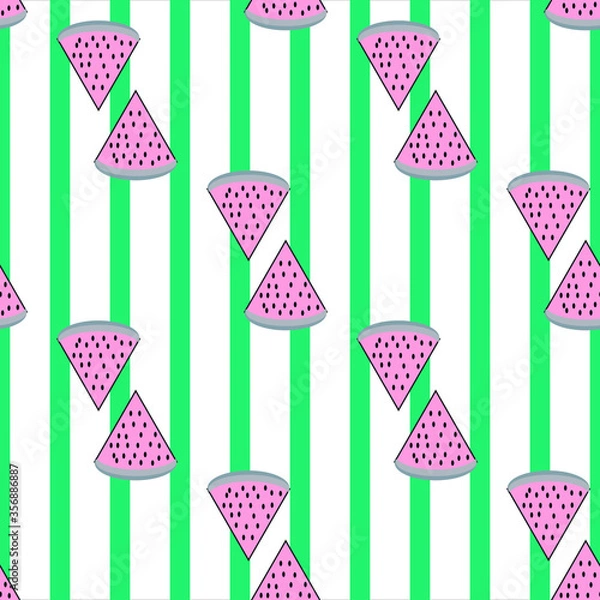 Fototapeta Seamless pattern of cute and fresh fruits for summer. Can use for print, template, creating digital design work, card making, scrapbooks, paper crafts, invitations, digital albums, wedding stationery