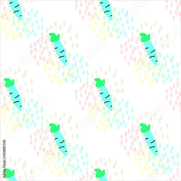 Fototapeta Seamless pattern of cute and fresh fruits for summer. Can use for print, template, creating digital design work, card making, scrapbooks, paper crafts, invitations, digital albums, wedding stationery