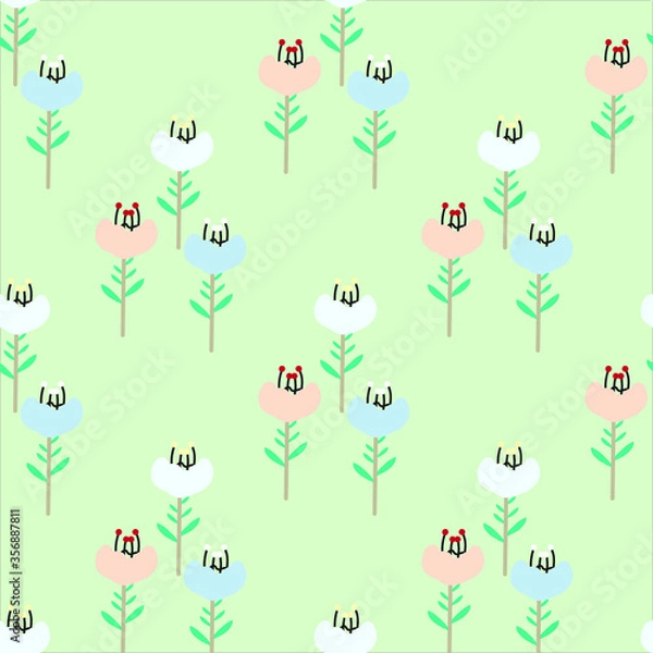 Fototapeta seamless nature of flower, branch, and leaves. Can use for print, template, fabric, presentation, textile, banner, poster, wallpaper, 