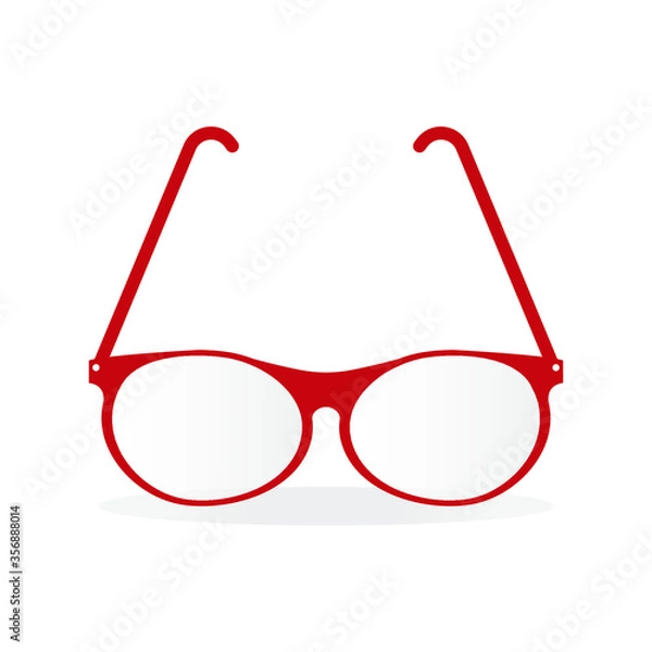 Obraz red glasses on white background