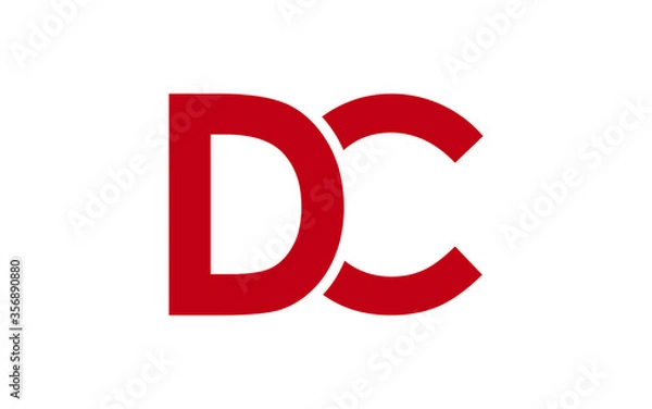 Fototapeta DC or CD Letter Initial Logo Design, Vector Template