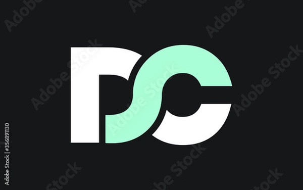Fototapeta DC or CD Letter Initial Logo Design, Vector Template