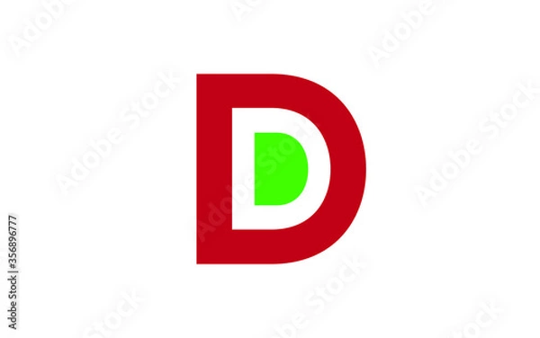 Fototapeta DD or D Letter Initial Logo Design, Vector Template