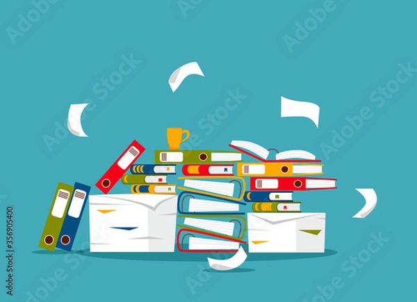 Obraz Office workplace interior cartoon design.