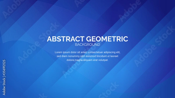 Fototapeta abstract blue geometry background with lines