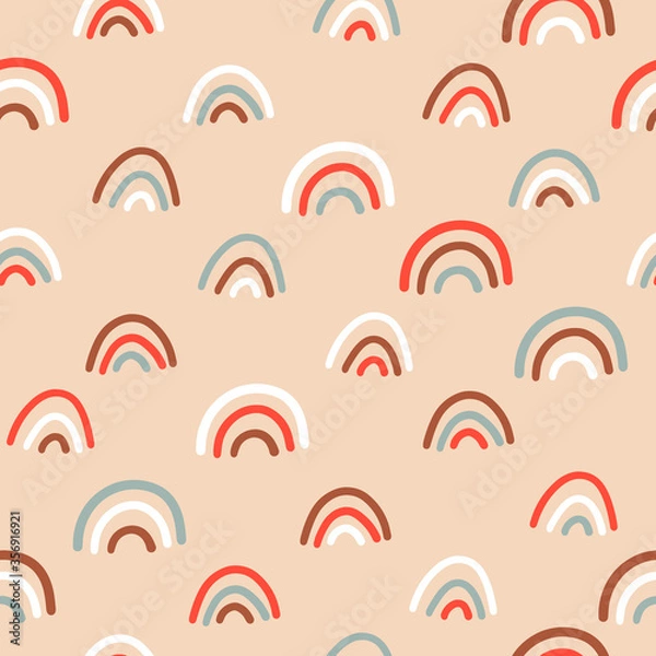 Obraz Rainbow vector background pattern. Stylized paper cut out doodle texture