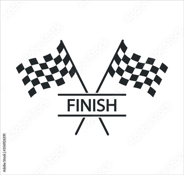 Obraz Race flag icon, simple design race flag logo template vector