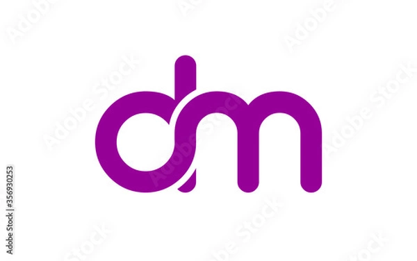 Fototapeta dm or md Letter Initial Logo Design, Vector Template
