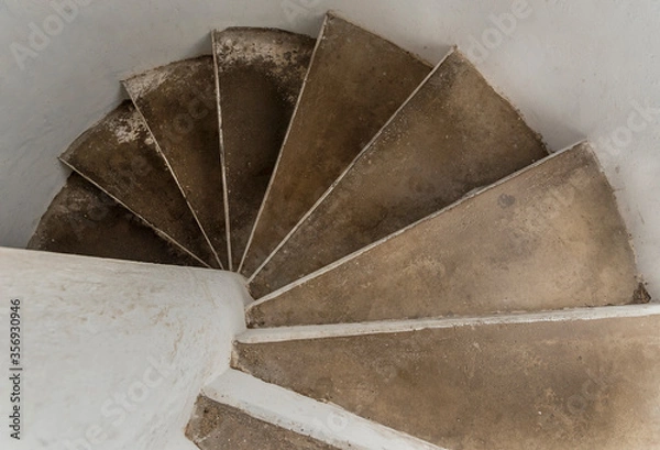 Fototapeta view of spiral staircases viewed from above