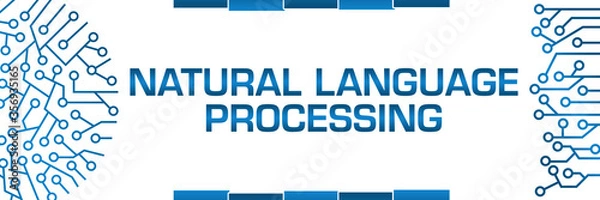 Fototapeta Natural Language Processing Blue Circuit Circular Left Right Banner 