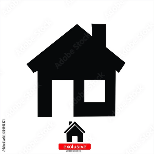 Fototapeta home icon.Flat design style vector illustration for graphic and web design.	
