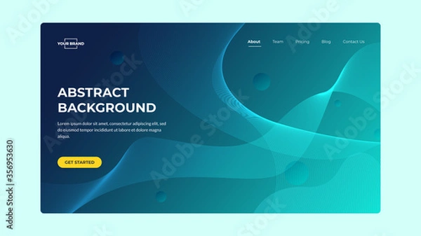 Fototapeta abstract line landing page background green blue