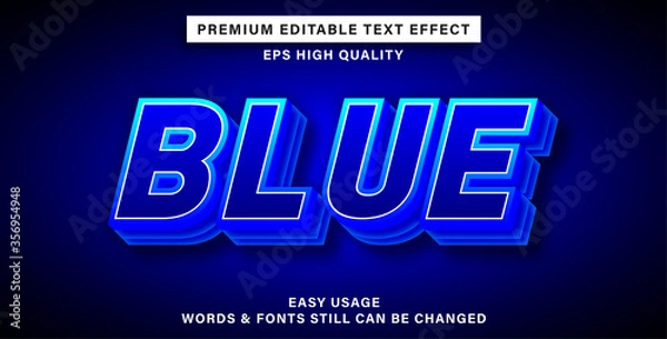 Obraz text effect blue
