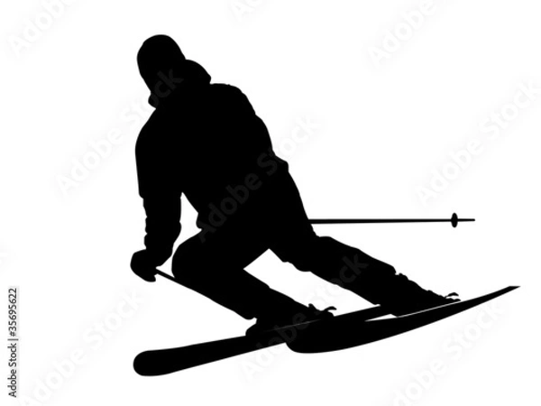 Obraz Skier silhouette
