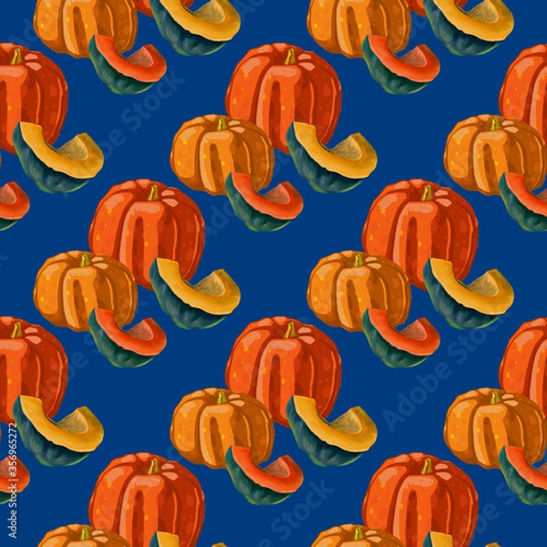 Obraz illustration sliced pumpkin autumn kitchen