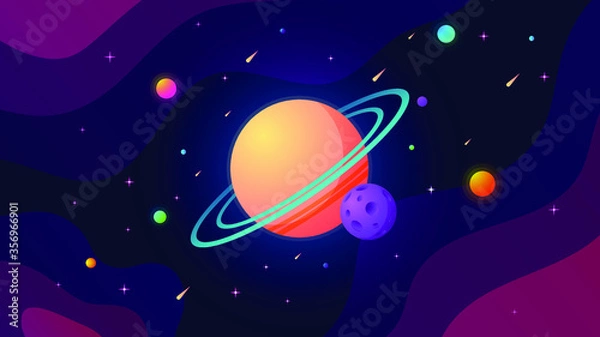 Obraz Cartoon outer space vector.