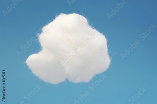 Fototapeta Watte auf blauem Hintergrund