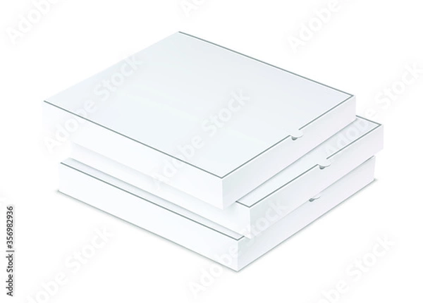 Obraz Vector realistic blank white paper pizza box
