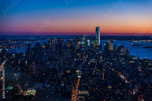 Obraz ニューヨーク　マンハッタンの夜景